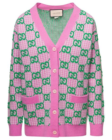 gucci green and pink sweater|gucci pink and green cardigan.